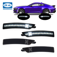 Feux de position latéraux de pare-chocs à LED blanches (4 pièces) avec lentille fumée, spécifiques au véhicule, pour Ford Mustang S650 2024, style X
