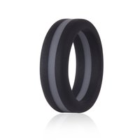 Bague en silicone pour homme 8 mm, design sandwich bicolore noir/bleu/rouge, style européen et américain, pour sports de plein air