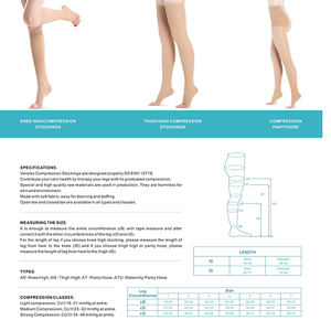 23-32 MmHg Paha Tinggi Varises Medis Stoking Kompresi Pengobatan Trombosis Vena Stoking