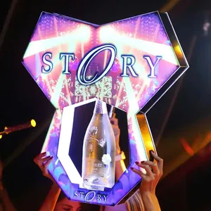 Offres Spéciales d'usine conceptions personnalisées présentateur <span class=keywords><strong>de</strong></span> bouteilles Led pour discothèque panneaux <span class=keywords><strong>de</strong></span> conseil <span class=keywords><strong>de</strong></span> service Glorifier présentoir éclairé par LED - Product Image 4