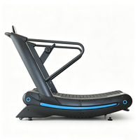 Tapis roulant incurvé non motorisé, résistance réglable sur 1 à 6 niveaux, charge maximale de 180 kg, bande de course en nylon pour la salle de sport, équipement d'entraînement à domicile