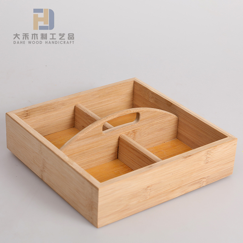 Food Grade Smooth Wooden Compartment Serving Tray