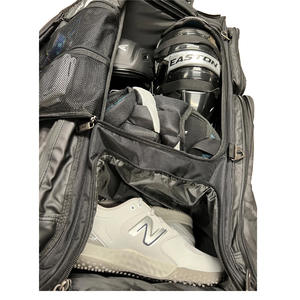 Sac de sport à roulettes personnalisé pour équipement de cricket, fabriqué en usine BSCI, robuste, avec accessoires, sac de voyage à roulettes - Product Image 4