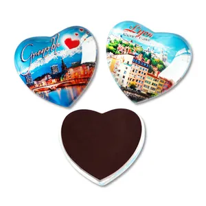 China Suppliers Country Buy Cheap Newest Gifts Wholesale Heart Shape Tourist Glass Fridge Magnet