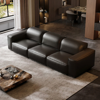 Ensemble de canapés modulaires inclinables en cuir véritable de luxe moderne, base en métal, design en forme de L, éponge haute densité, pour la maison, le bureau, l'appartement