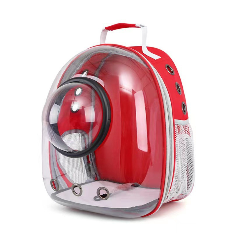 Sac transparent rouge avec couvercle transparent