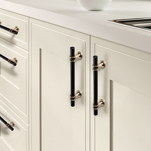 Gold and <strong>Black</strong> Furniture Hardware Drawer Pulls T Bar Wardrobe <strong>Knobs</strong> and Handles Kitchen Cabinet <strong>Door</strong> Handle - Product Image 6