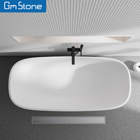 Baignoire autoportante moderne en pierre artificielle de 1,6 m avec fonction bain à remous, personnalisable pour appartement, hôtel, maison