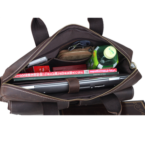 Estilo Vintage hombres bolsos <span class=keywords><strong>de</strong></span> cuero <span class=keywords><strong>abogado</strong></span> maletín 14 pulgadas portátil bolso - Product Image 6