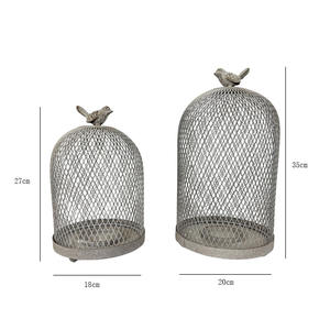 Vaso per fiori in ferro battuto fatto a mano, traforato, a forma di gabbia per uccelli, con motivo a griglia, per <span class=keywords><strong>giardino</strong></span>, stile rustico/country, per decorazioni transfrontaliere - Product Image 5