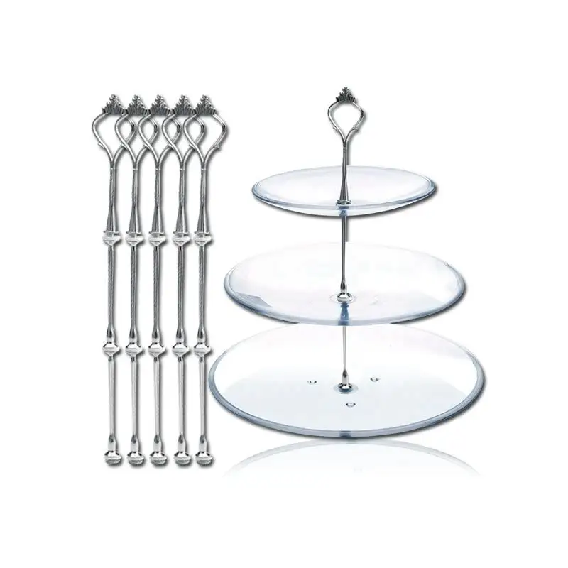 Cake Crown 3-Tier Pan Rack Zinc Alloy Disc String Fashion Home Dining Supplies Fruit Plate Hanger Cake Plate String