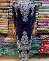 Kain Bordir Handmade Grosir Terbaru, Kain George Somalia untuk Pembuatan Gaun Pesta, Tersedia untuk Ekspor