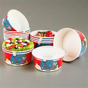 ชามกระดาษเคลือบทองคำราคาถูกแบบ OEM/ODM สำหรับใส่สลัด พร้อมฝาปิด บรรจุภัณฑ์อาหารแบบพิมพ์ลายตามสั่ง - Product Image 6