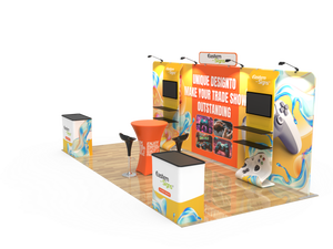 ระบบโครงผ้าตึง 20*10 ฟุต บูธคุณภาพดี พร้อมชั้นวาง<span class=keywords><strong>ทีวี</strong></span>และขาตั้งจอแสดงผล - Product Image 4