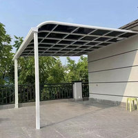 Pérgola Moderna y Duradera de Aluminio para Estacionamiento de Autos con Techo de Policarbonato Resistente a los Rayos UV e Impermeable para Garaje Exterior
