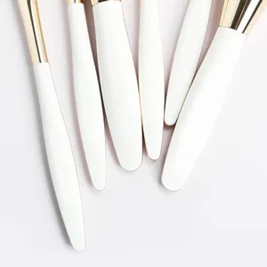 Custom Private Label 7pcs White Makeup Brush Set Cosmetic Tools Vegan High Quality Make Up Brushes Oval Free Shipping