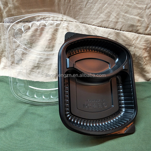 Liancheng 1000ml Đen microwavable Takeaway nhà máy bán buôn PP <span class=keywords><strong>PS</strong></span> Hộp Ăn Trưa khay thức ăn 2 ngăn bữa ăn Prep container - Product Image 6