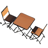 Ensemble table et chaises pliantes en fer avec garantie de 10 ans pour les cafés et le camping en plein air, meubles de style américain
