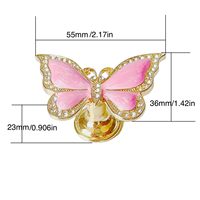 Boutons de meubles pour chambre d'enfant en forme de papillon en diamant pour tiroir, armoire, commode, salon, villa, hôtel et école
