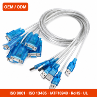 Cable USB a RS232 DB9 de Longitud Personalizable (0.8m, 1m, 1.5m), Adaptador de Puerto Serie COM, Cable Personalizado para PLC Industrial, CNC, Escáner
