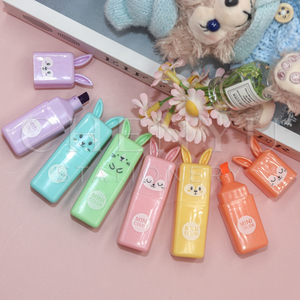 Nouveau design créatif, stylo fluorescent en forme d'animal (chat, ours, lapin), faible MOQ 100 ensembles, surligneurs pour enfants et étudiants, stylo cadeau - Product Image 3