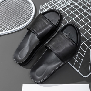 Sandali <span class=keywords><strong>da</strong></span> <span class=keywords><strong>uomo</strong></span> in pelle bovina pieno fiore, slip-on con tacco piatto, punta aperta, suola in gomma resistente all'usura, calzature casual OEM ODM - Product Image 3