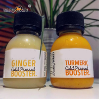 Mini bouteilles en plastique PET vides de 60 ml (2 oz), 100 ml (3 oz), 120 ml (4 oz) pour jus, boissons énergisantes et shots de gingembre avec bouchons