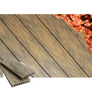 2024 Decking WPC 3D embossed decking woodgrain planks anti slip plastic Wood composite decking outdoor garden flooring