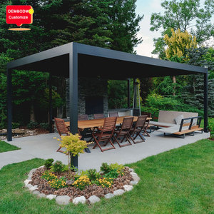 Finitura del tetto della feritoia motorizzata 20 x12ft con struttura rivestita in alluminio Pergola con feritoia per tutte le stagioni - Product Image 1