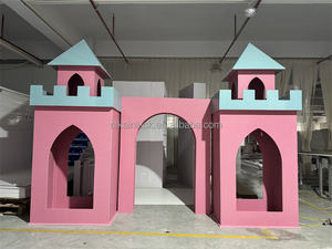 NIKA Baby bambini eventi acrilico castello <span class=keywords><strong>sfondo</strong></span> <span class=keywords><strong>rosa</strong></span> castello dei cartoni animati per la decorazione della festa di compleanno - Product Image 6