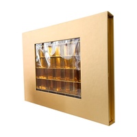 Boîte d'emballage pour chocolat fait à la main, boîte cadeau en papier avec couvercle en carton doré, vente en gros, boîte à bonbons de luxe