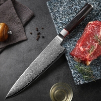 Damascus Staal Vg10 Koksmes En Keukenmes Geproduceerd Door Een Professionele Japanse Fabrikant