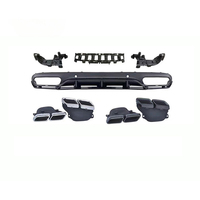 Diffuseur arrière Tail Throat C63 avec sorties d'échappement pour Mercedes Benz Classe C W205 Coupé Pré 2015-2018 Sport AMG-Line