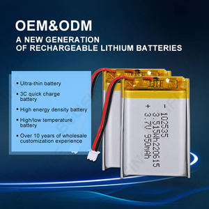 공장 직영 102535 리포 배터리 <span class=keywords><strong>3.7V</strong></span> 리튬 폴리머 배터리 950mAh 셀 장난감용 충전식 102535 배터리 <span class=keywords><strong>650mAh</strong></span> 950mAh - Product Image 4