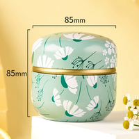 Boîte à thé aux fleurs, Contenant alimentaire scellé pour bonbons, Contenant pour bougies en cire, Boîte à bijoux, Boîte en étain