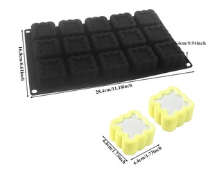 15-cavity oluk yıldız çikolata silikon kalıp kalp şekli mus çikolata buz küpleri şeker sabun kalıp çiçek şekli kek kalıp - Product Image 5