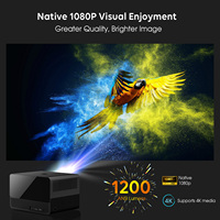 Projecteur LED extérieur intelligent pour la maison, 1200 lumens ANSI, Android WIFI6 BT5.2 MAX 4K portable