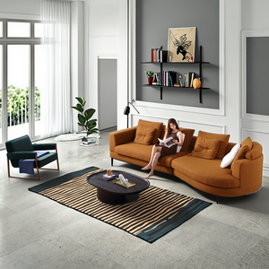 Ý tối giản giản giản dị cong góc thân thiện với môi cắt vải sofa thoải mái đi văng hình Modular dài giải trí ghế sofa - Product Image 1