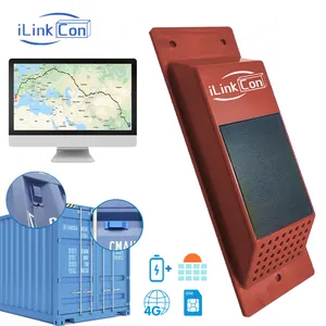 ILinkCon 8 سنوات من العمل حاوية شمسية 4g Sim معدات تتبع الحاويات العالمية مراقبة البضائع جهاز استشعار Gps تعقب