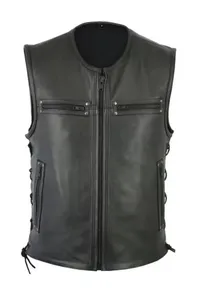 Gran tamaño 5XL impermeable PU cuero motocicleta <span class=keywords><strong>chaleco</strong></span> chaquetas para Hombres Nuevo Color sólido invierno ropa exterior <span class=keywords><strong>chaleco</strong></span> - Product Image 4