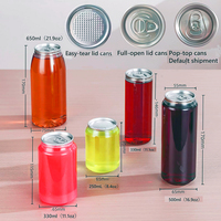 Bouteilles de boisson en plastique PET transparentes de 330 ml et 500 ml avec logo personnalisé imprimé, bouteilles de jus et de soda vides avec couvercle à ouverture facile