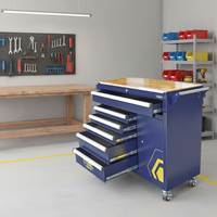 Chariot à outils industriel de précision en acier laminé à froid, armoire à outils multi-tiroirs, porte latérale, chariot de rangement mobile pour atelier et garage