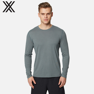 Barato al por mayor de <span class=keywords><strong>la</strong></span> fábrica de secado rápido poliéster hombres <span class=keywords><strong>gimnasio</strong></span> de entrenamiento pequeño de cuello redondo de <span class=keywords><strong>manga</strong></span> larga T Shirt - Product Image 5