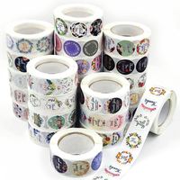 500pcs Per Roll Stiker Bulat Terima Kasih Diameter 1 Inch untuk Label Kemasan Hadiah Pernikahan Bisnis Kecil