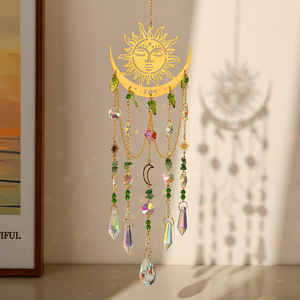 Prismas <span class=keywords><strong>de</strong></span> Cristal Naturales Colgantes con Diseño <span class=keywords><strong>de</strong></span> <span class=keywords><strong>Sol</strong></span> <span class=keywords><strong>y</strong></span> <span class=keywords><strong>Luna</strong></span>, Decoración <span class=keywords><strong>de</strong></span> Cristal, Artesanías para el Hogar, Venta al Por Mayor - Product Image 5