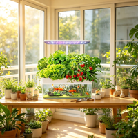 Système de bassin aquaponique intelligent d'intérieur avec lumière de croissance LED, kit de culture hydroponique sans sol à 12 modules pour la maison