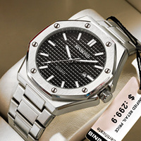 Montre à quartz octogonale moderne pour homme, bracelet en cuir, calendrier lumineux, décontractée et professionnelle, Jam Tangan Pria Quartz Watches