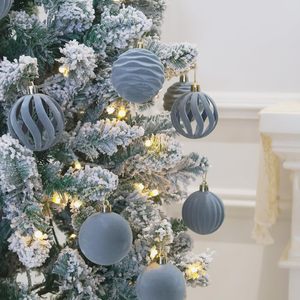 Boules de Noël floquées et décorations suspendues pour sapin de Noël, ensemble de décoration pour salon et fenêtre, décorations de fête - Product Image 4