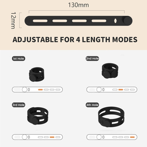 Nuevas Bridas Reutilizables de Silicona Ajustables Organizador de Cables Soporte para <span class=keywords><strong>Cable</strong></span> de Cargador Gestión de Cables de Auriculares 130 mm - Product Image 6