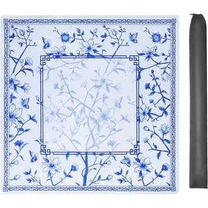 Tapete de Mahjong Premium Grande Azul Estampado Antideslizante de Melamina para 4 Jugadores, Mesa de Juego para Interiores, Diseño Duradero - Product Image 1